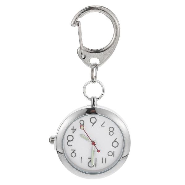 Sygeplejerske lommeur Clip Lommeur Lysende lommeur Sygeplejerske Clip Watch (6X2,8 cm, sølv 1)