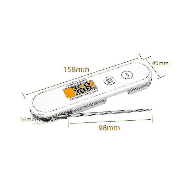 Direkt avläsbar kötttermometer, digital vattentät grilltermometer