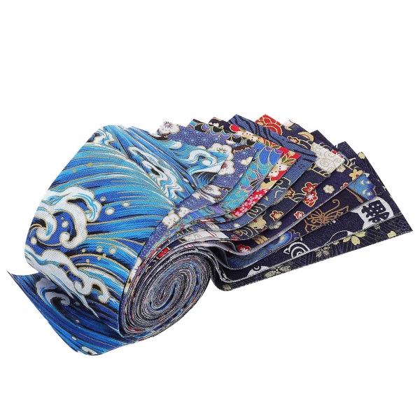 Rulle DIY bomullslapptäcke remsor långa remsor av quiltmaterial (110X6,2 cm, c)