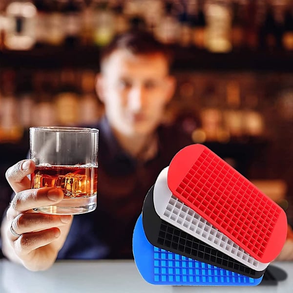 Mini iskubrickor 4 st iskubform stapelbar iskubbricka silikon 160 rutnät hem kök bar fest drycker röd blå svart vit