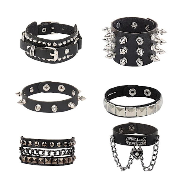 6-osainen punk-niittiketjujen setti