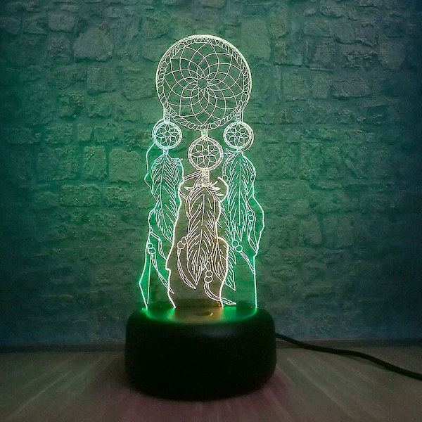 Romantisk vindklocka USB-bordslampa 3d Illusion nattlampa sovrum fest skrivbordsdekor
