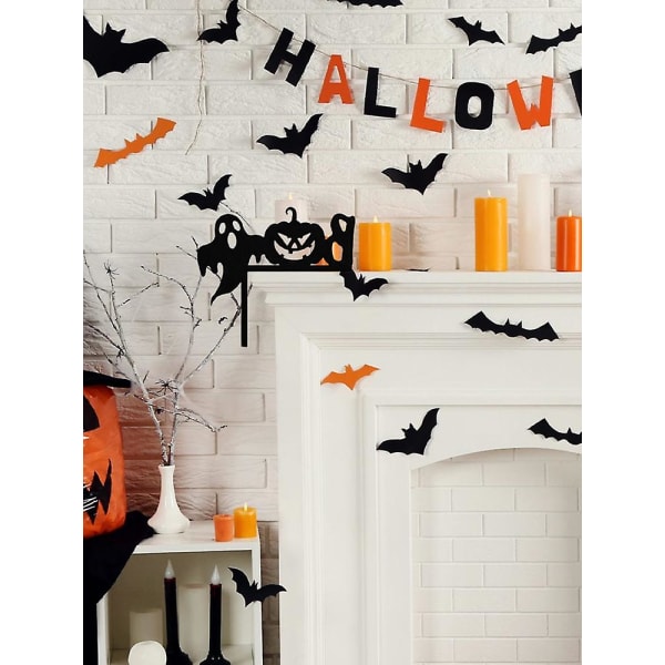 Halloween Dør Hjørneskilt Kvalitet Og Robust Kreativ Nem At Bruge Hjemmeindretning 17 X 17 Cm Sort Træ（sort）