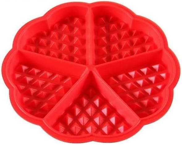 Vaffel bageform / Chokoladeform / Silikone bageværktøj / Runde røde non-stick muffinforme