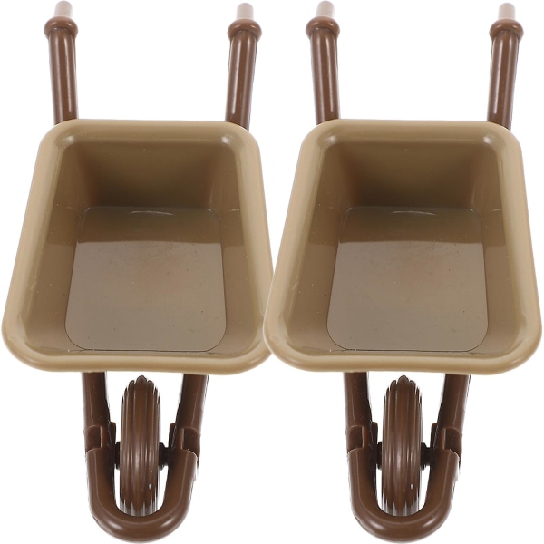 2-pak simulering trolley model miniature trolley mikro landskab dekoration (9.00X4.00X4.00CM, multi-farve)