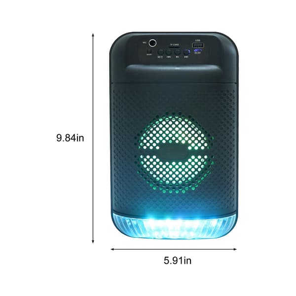 Bluetooth-högtalare version 5.0, Home Mini Bluetooth-högtalare med mikrofon, bärbart utomhuskort, bashögtalare (svart)