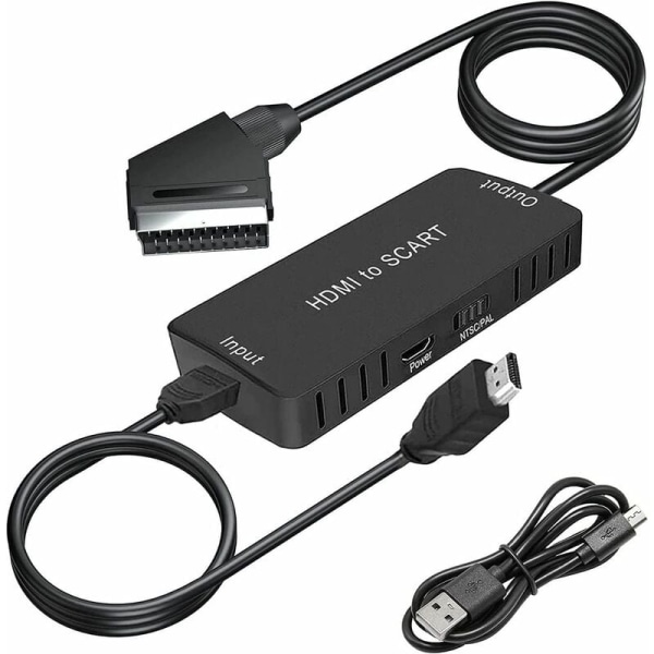 HDMI-kabel Scart till HDMI-omvandlare Scart till HDMI-adapter 1080P/720P HD  Video Audio Converter med USB -kabel 1964 | Fyndiq