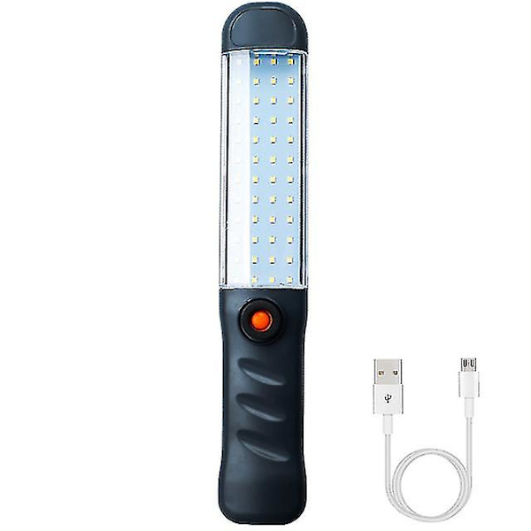Genopladelig LED-arbejdslampe med magnetfod og ophængningskrog, 3 tilstande, projektør til bilreparation, grill og udendørs brug