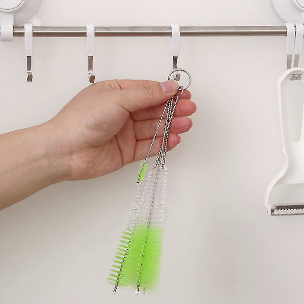 4 kpl puhdistusharja setti pullon puhdistusharjat mini suutin puhdistusharjat pesuputkiharja nylon puhdistussarja teekannulle/pullolle/kupille/putkisuuttimelle