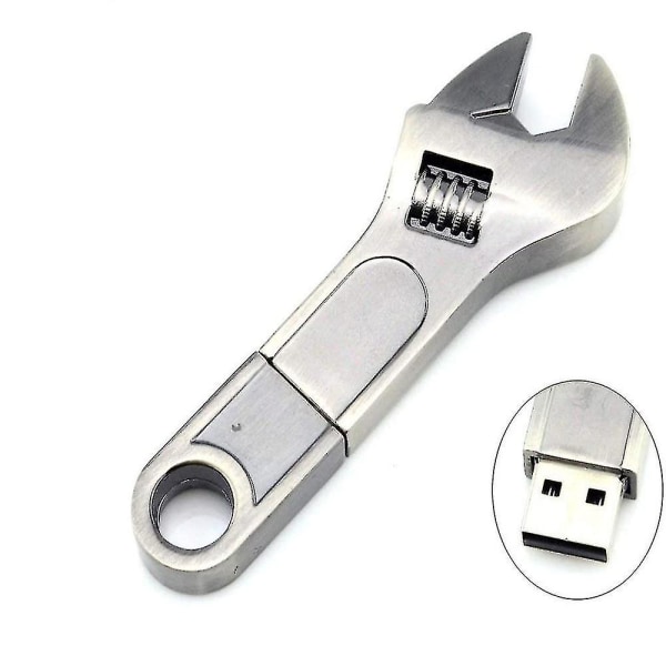 32/64 GB USB2.0 söt miniatyr skiftnyckel form flash-enhet minneskort penn-enhet tummenhet, 32 GB-nyckel (32 GB, 32 GB-nyckel)