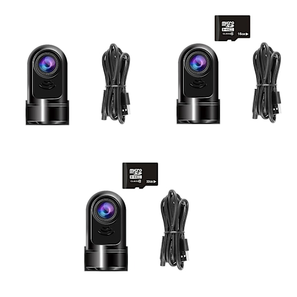1080P HD 360 roterende Mini ADAS Dashcam 16/32G, vognbaneassistent