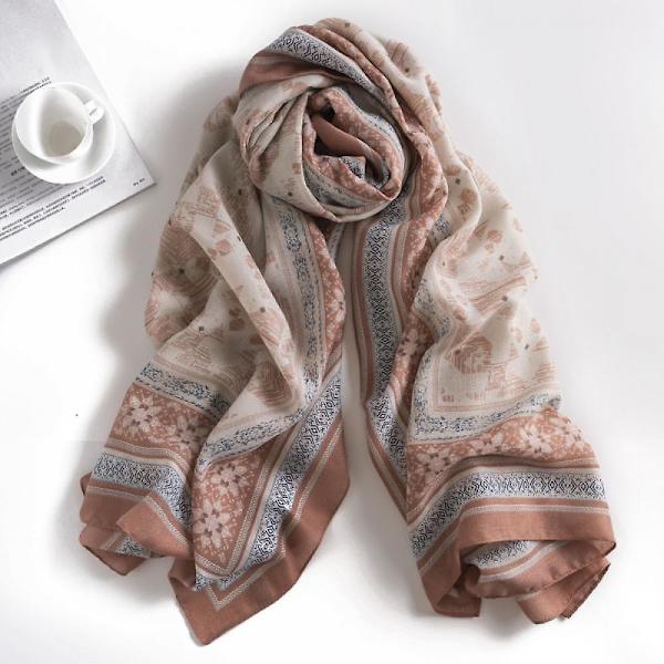 Damhalsduk Stor Lätt Blommig Vårscarf Modescarf Sjal Överdimensionerad Sjal Sjal Mors Dag Alla hjärtans dag Present (70 tum)