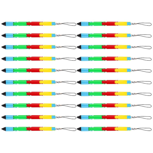 20 st studenters hopfällbara kulspetspennor, roliga hopfällbara pennor, studenters skrivpennor, studenttillbehör (15X1X1cm, flerfärgad)