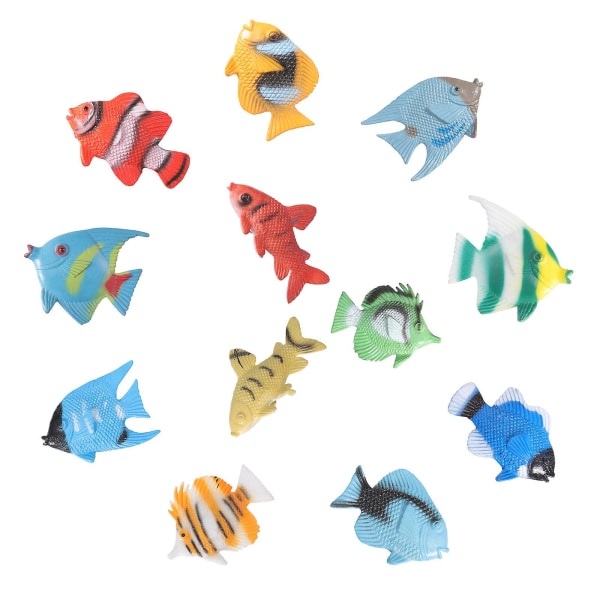 TOYMYTOY 12 stykker Mini Tropical Fish Party favoriserer barn som lærer Pedagogisk lekefisk Form som vist på bildet)