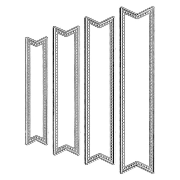4 st metallpräglingsstenciler stansade präglingsstenciler (8,7 x 11,5 cm, silver)