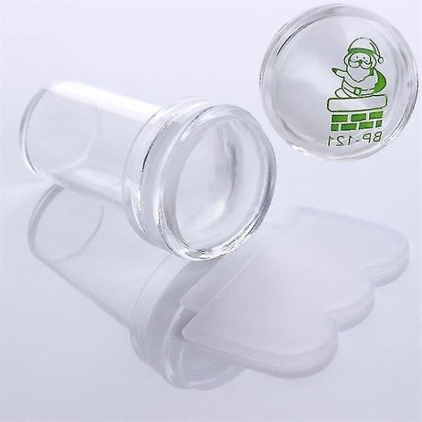 Mønster 10 Dual Ended Clear White Jelly Nail Art Stamper Silikon