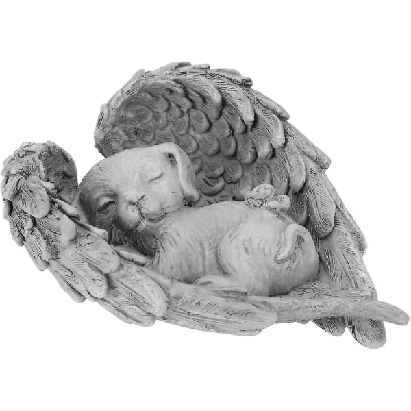 Pet Memorial Stone Resin Memorial Statue Headstone Cemetery Pet Dog Memorial Days Gift Sleeping Dog Angel Estatua Para Mascotas Queridas Gray