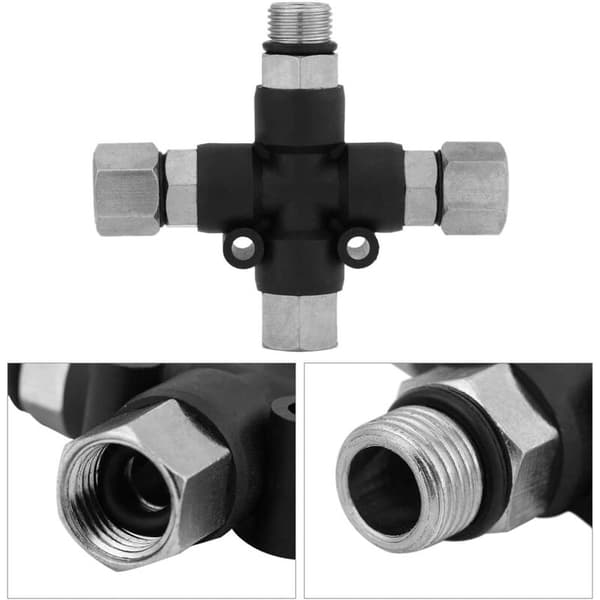 Pistolkompressor Pistol Slangadapter Splitter Koppling 1/8\" BSP 3 Vägs