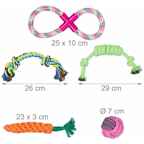 relaxdays hund leksak set 10 delar