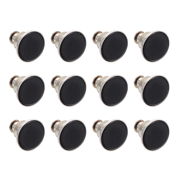 12-pack jeansknappar - jeansersättningsknappar - direktknappar i legering - byxor (1,70 x 1,70 x 1,50 cm, svart)