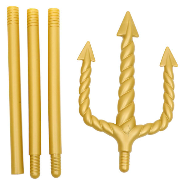 Djävulens Gaffel Cosplay Gaffel Halloween Fest Gaffel Prop Avtagbar Djävulens Gaffel (123X21CM, Guld)