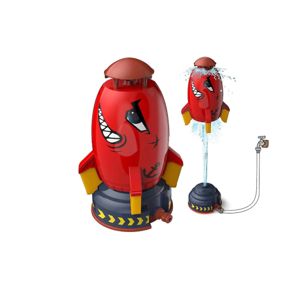 Splash Rocket Toys Raketuppskjutare för barn Utomhus Vattenlek Raket Sprinklers Leksak för barn（EU，gul）