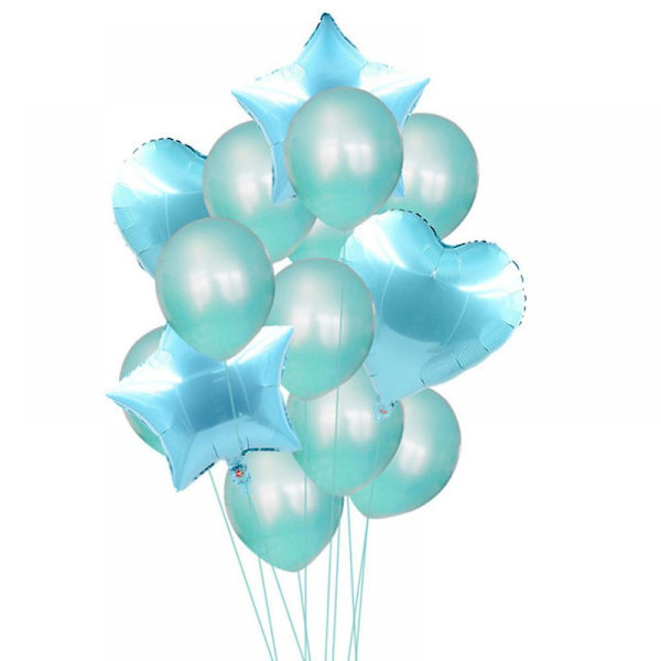 Festsmyckningsballonger Set, Stretchiga högkvalitativa latexballonger, Blandade färger, Perfekt för fester och firanden (Blå)