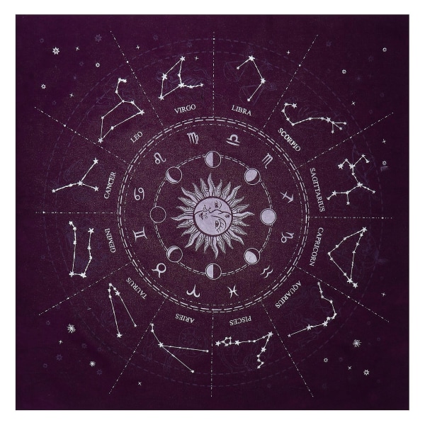 1 stk astrologi tarot spådomsklut duk konstellasjonsduk (49.5X48.7X0.1CM, lilla)