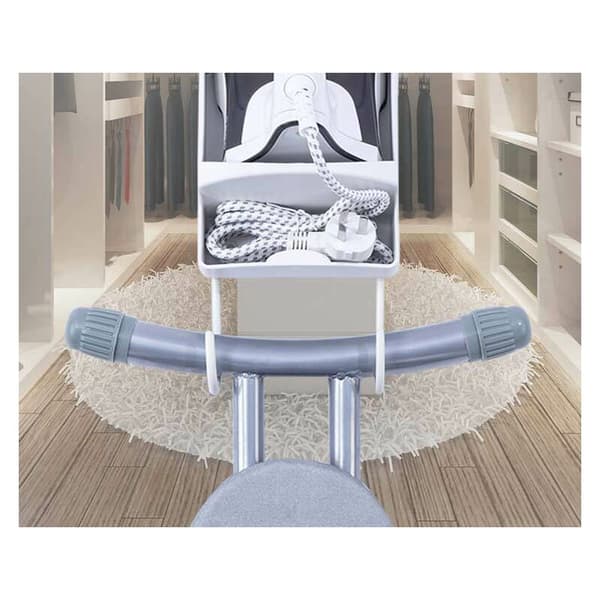 Strykbräda väggfäste med 2 PBT-krokar - 13,3 x 29,4 cm, Starlight