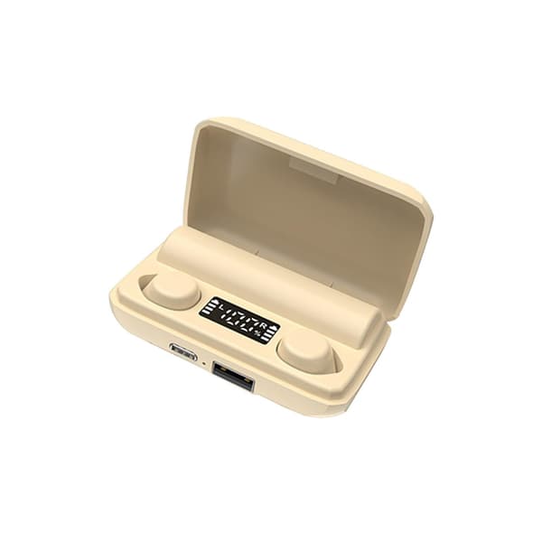 Digital Power Bluetooth-headset Mini osynlig binaural sömn-headset ultralång räckvidd Bluetooth-headset（Beige）