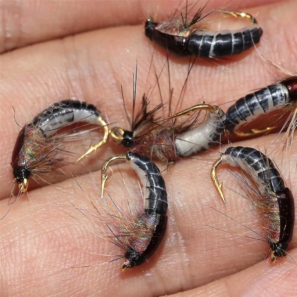 Flugfiskeflugor-6st Handgjorda flugfiskebeten-våta flugor,nymf