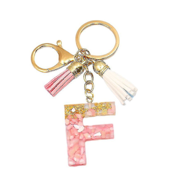Sød initial nøglering A-z bogstav glitrende glitter nøglering premium taske charm nøglering tilbehør
