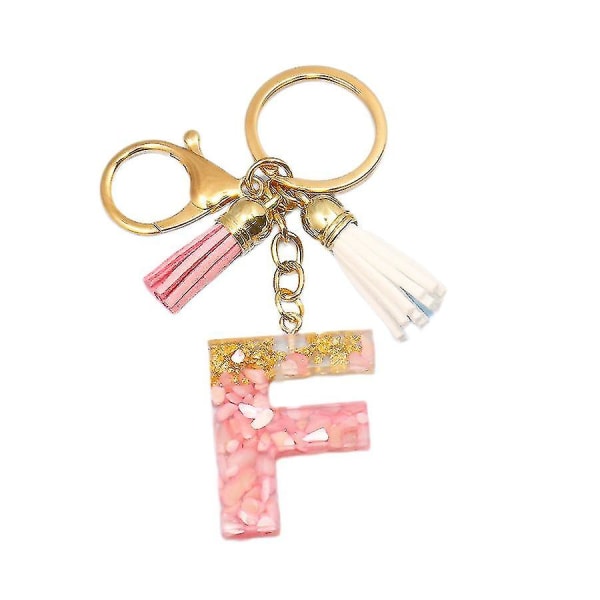 Söt första nyckelring A-z bokstav glittrande glitter nyckelring Premium väska Charm nyckelring tillbehör