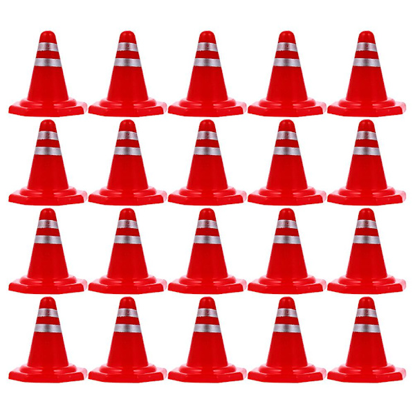 50 kappaletta liikenteen tiesulun simulointia hiekkapöydän rekvisiittaa DIY-tiekartiomerkkejä (2,9X2,7CM, punainen)