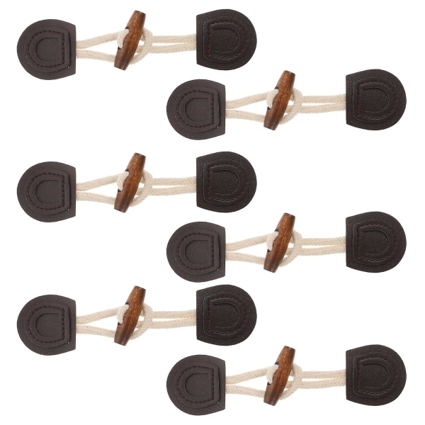 6 par klesbeltespenner, klesbeltespenner, vindjakkebeltespenner (1,1X4X9CM, mørkebrun)