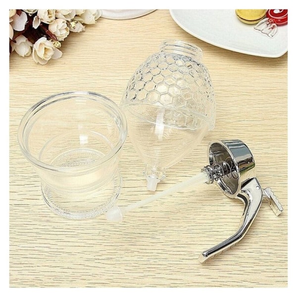 Juiceburk Dispenser Akryl Honung Sirap Dispenser Kruka Behållare Sirap Sirap Dispenser