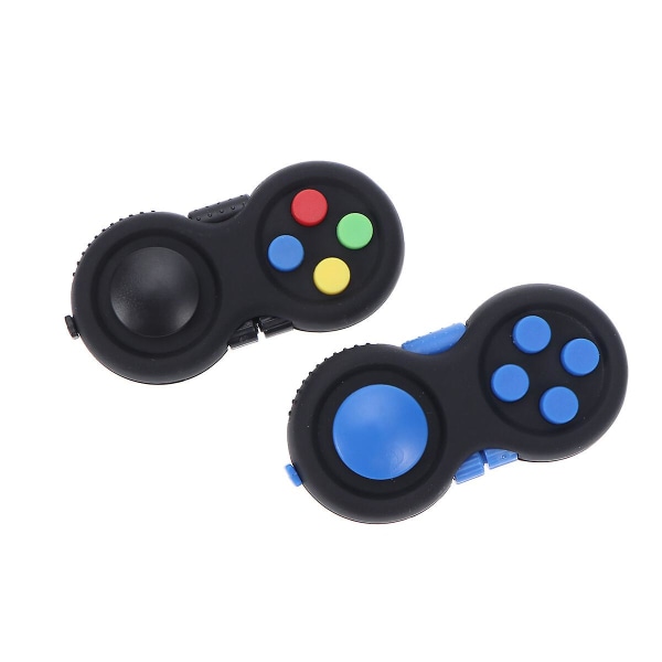 2 Pack Game Controller Stress Relief Toy Game Controller Fidget Toy Kids Adult (musta/sininen) (7,5x3,8x3 cm, kuten kuvassa)