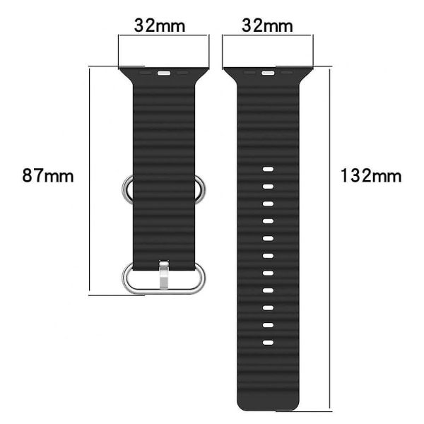 Ocean Rem til Apple Watch Band 49mm 45mm 44mm 40mm 41mm 42mm 38mm Silikone Correa Armbånd（Orange）