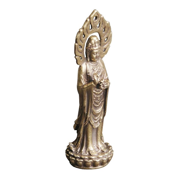 Avalokitesvara Bodhisattva-ornamenter religiøse Buddha-statue-ornamenter Buddha-statue (5,9X1CM, som vist på bildet)