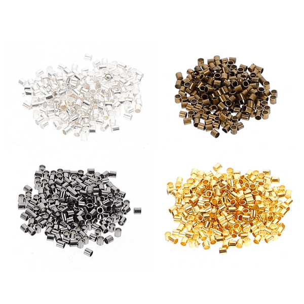 2000 kobberkrympekuler rørperler DIY løse perler smykkefremstilling perler (0,15X0,15CM, som vist på bildet)