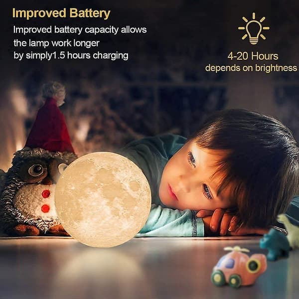 Moonlight Lampe 20 Cm 16 Led Barnas Acsergery Lysende Galakse Klynge Moonlight