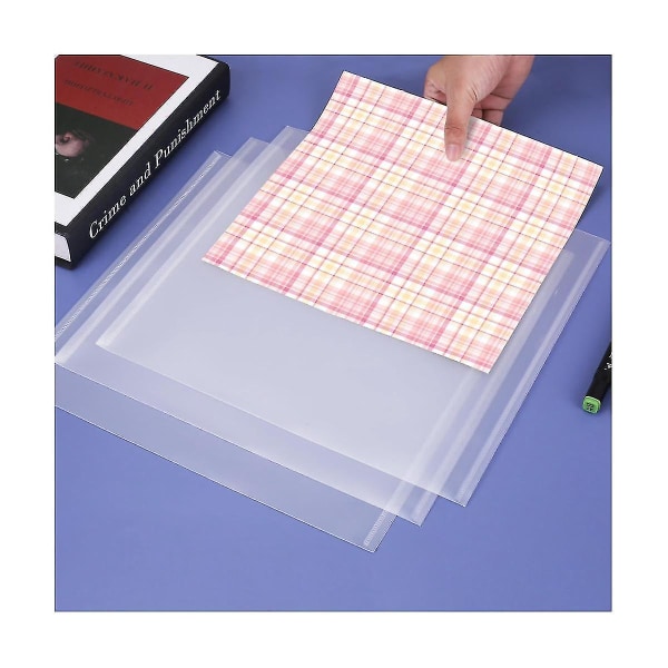 30,48 x 30,48 cm pappersförvaring, 50 st genomskinlig scrapbook- organizer för pappersritning Ph（Som visas）