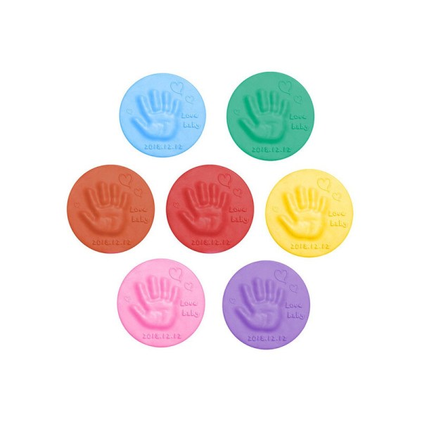 En påse 20g Baby Hand och Footprint Clay DIY Mjuk Fingeravtryck Fingeravtryck Barnleksak Himmelblå (Ingen låda)