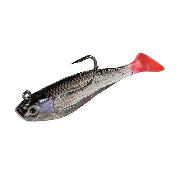 Mjuk fisk T-svans mjukt bete med blybete för fiske - 8cm（Flerfärgad）