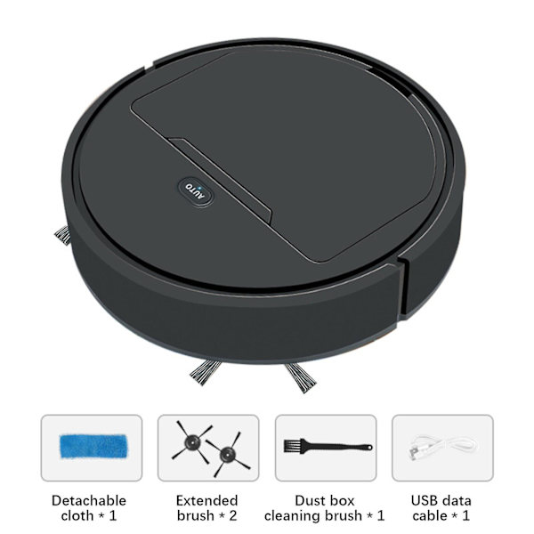 Intelligent Sweeping Robot Helt Automatisk Sopning Och Dragande Integrerad Laddning USB Hem Dammsugare Star Treasure FAN0477（Svart）
