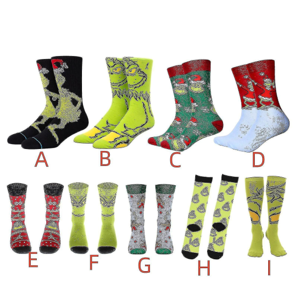 The Grinch Socks Costume Accessory Men Women Girls Boys Christmas Gift（I）