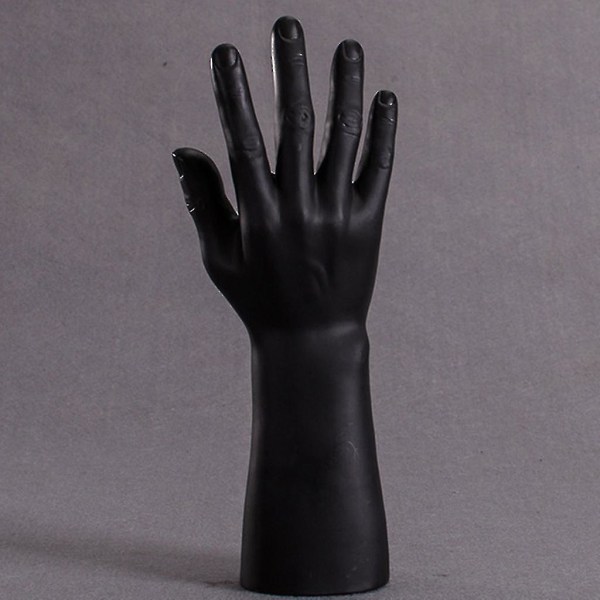 Hand Mannequin Smyckesdisplay Stativ Manlig Handmodell Armband Ring Handskar（Vänster hand，Svart）