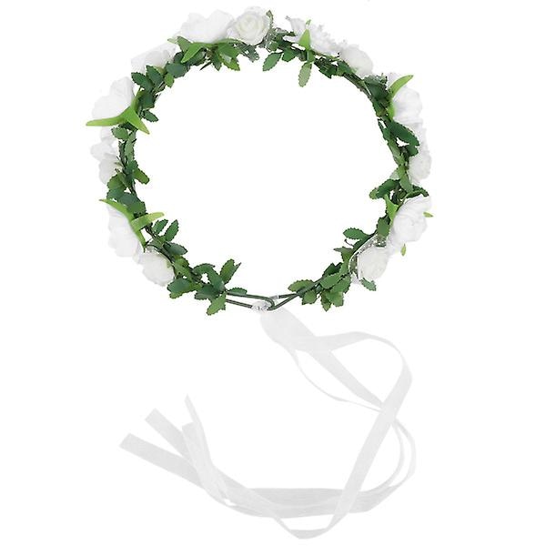 Blomsterkrans Blomsterkrans Flätade Hårtillbehör (Vit)