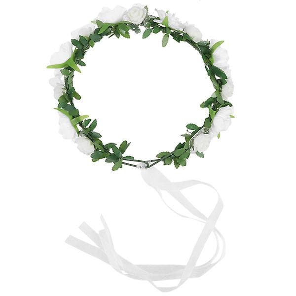 Blomsterkrans Flätade Håraccessoarer (Vit)