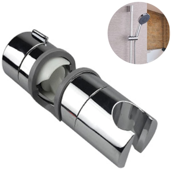 Justerbar skjutstång duschhuvudhållare, universal 18-25 mm OD rälshuvudhållare Fäste för skjutstångsbyte klämma badrumsspruthållare